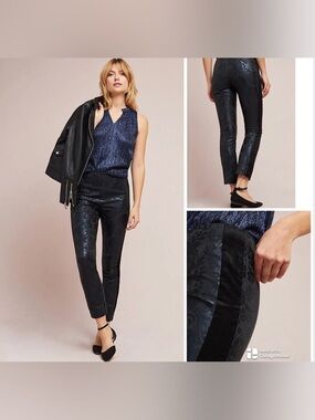Anthropologie Essential Textured jacquard ankle pants